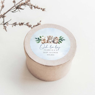 Adesivo Oh, Chá de fraldas de Animais da Floresta de Inver