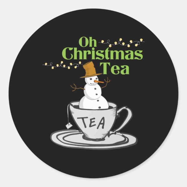 Adesivo Oh Chá de Natal - Feriado do Tea Lover Xmas (Frente)