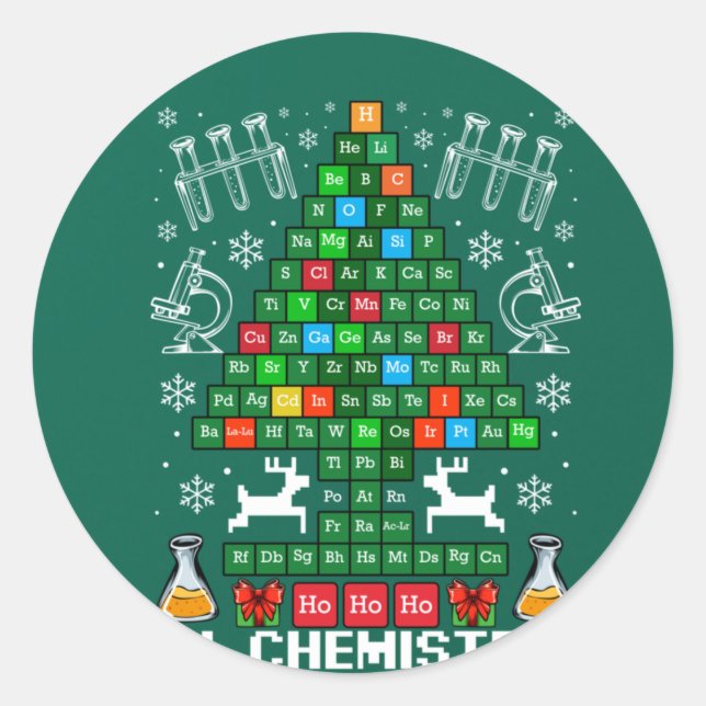 Adesivo Oh Chemistree Christmas Chemistry Science Periodic (Frente)