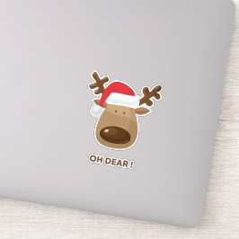 Adesivo Oh Dear Funny Reindeer Christmas for Nature Lovers