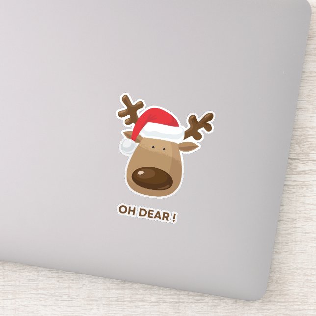 Adesivo Oh Dear Funny Reindeer Christmas for Nature Lovers (Detalhe)