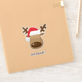 Adesivo Oh Dear Funny Reindeer Christmas for Nature Lovers