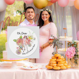 Adesivo Oh Deer Baby Girl Quase Aqui Pastel Selvagens