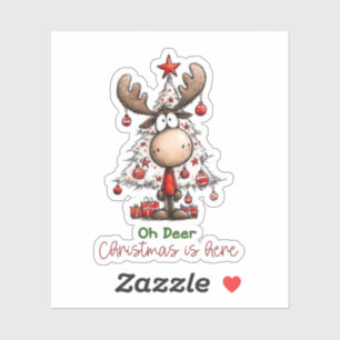 Adesivo Oh Deer Natal Está Aqui Fofa Rena Natal
