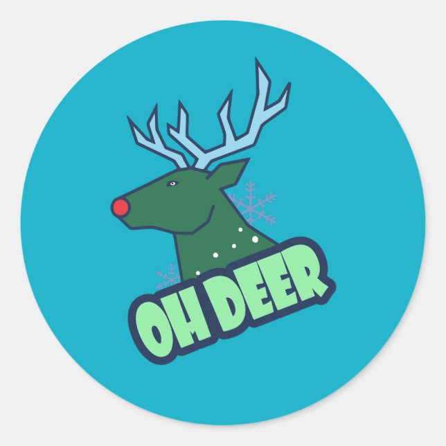 Adesivo OH DEER Veado de Natal Engraçado (Frente)