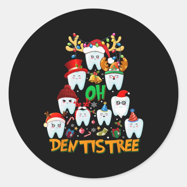 Adesivo Oh, Dentistree Divertido Árvore De Natal Higiene D (Frente)