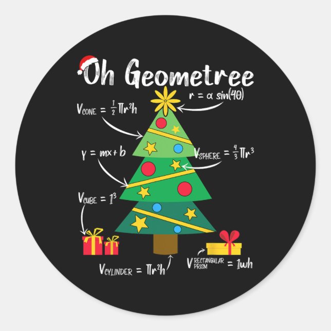 Adesivo Oh geometria geométrica da árvore de natal diverti (Frente)