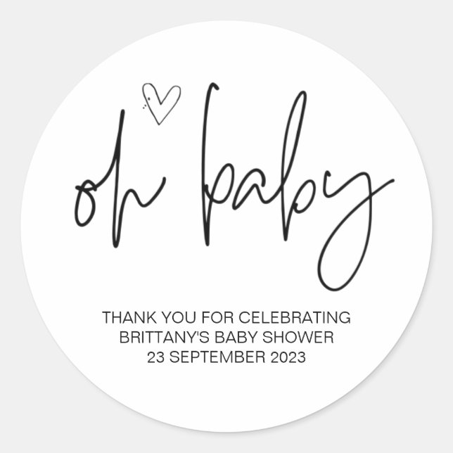 Adesivo Oh Menina Bonitinha Festa de Chá de fraldas Bonita (Frente)