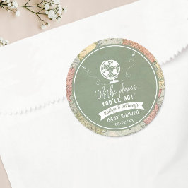 Adesivo "Oh, os lugares que você vai!" Chá de fraldas de M