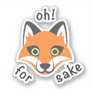 Adesivo Oh! Para a frase Fox Sake, desenho animado Emoji