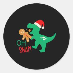 Adesivo Oh Snap Biscoito De Natal Dinossauro Papai Noel Na
