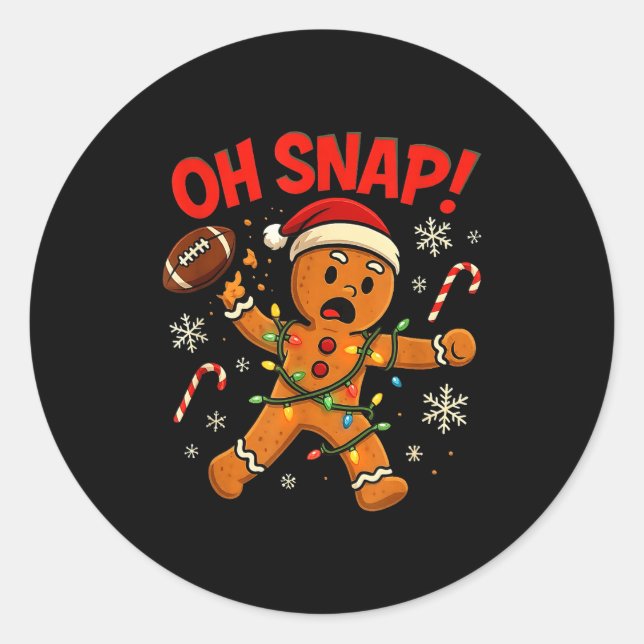 Adesivo Oh Snap Christmas Gingerbread Funny Football Light (Frente)