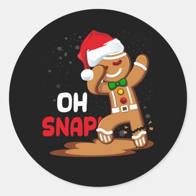 Adesivo Oh Snap Dabbing Gingercake Man Happy Holiday Chri (Frente)