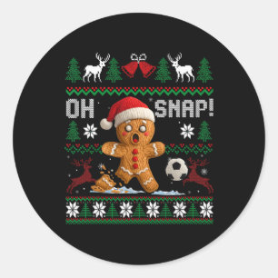 Adesivo Oh Snap Futebol Gingerbreadman Natal Xmas Feio
