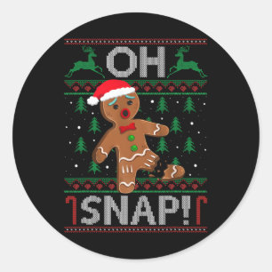 Adesivo Oh Snap Gingerbird Homem Natal Engraçado Cookie Ba