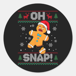 Adesivo Oh Snap Gingerbird Man Cookie Natal Engraçado Ugl