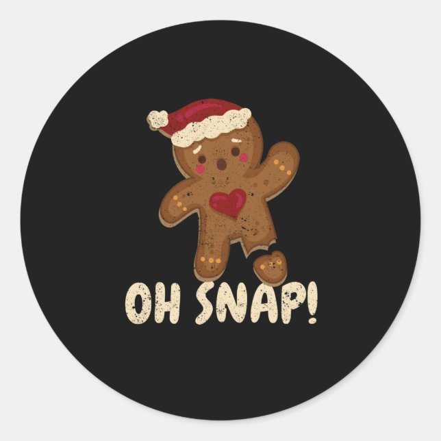 Adesivo Oh snap gingerbread man cookie broken leg (Frente)