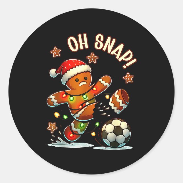 Adesivo Oh Snap Gingerbread Soccer Xmas Light Holiday  (Frente)