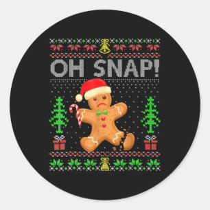 Adesivo Oh Snap Gingerpão Homem Natal Natal Natal Holida F