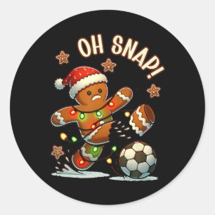 Adesivo Oh Snap Homem de Pão de Gengibre Natal Futebol