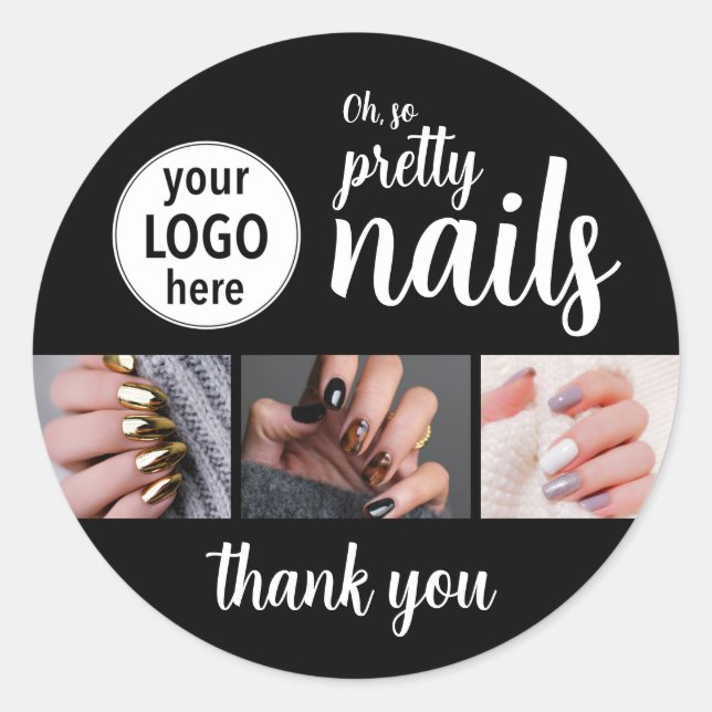 Adesivo Oh So Pretty Nail Artist Script Logo Photo (Frente)