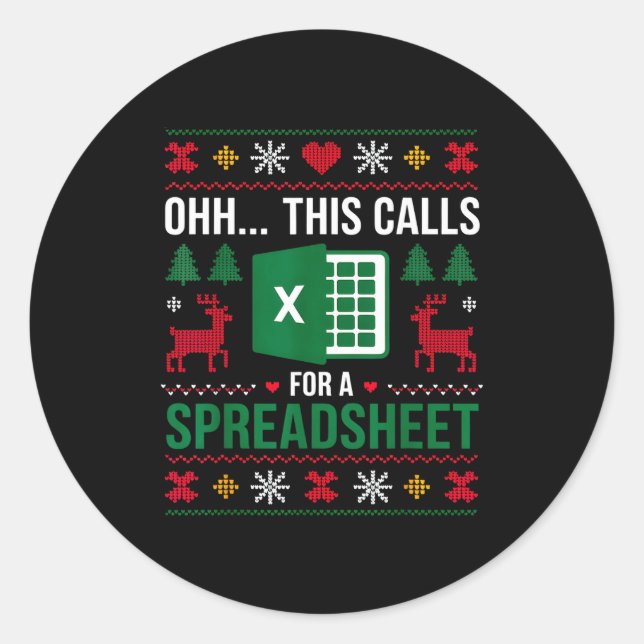 Adesivo Oh This Calls For A Spreadsheet Christmas  (Frente)