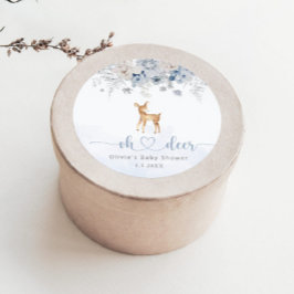 Adesivo Oh veado inverno azul menino baby shower