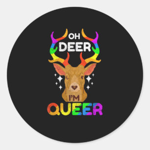 Adesivo Oh Veado Queer Divertido Orgulho LGBTQ Conscientiz