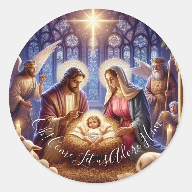 Adesivo Oh! Venha, vamos adorá-lo - Natal (Frente)
