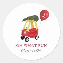 Adesivo Oh What Fun Christmas Car 1st Birthday Party 