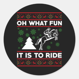 Adesivo Oh What Fun It Is To Ride Horse UGLY Christmas