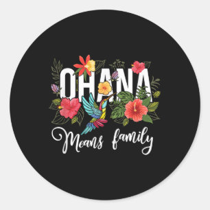Adesivo Ohana quer dizer família Havaí Hibiscus Flower 70s