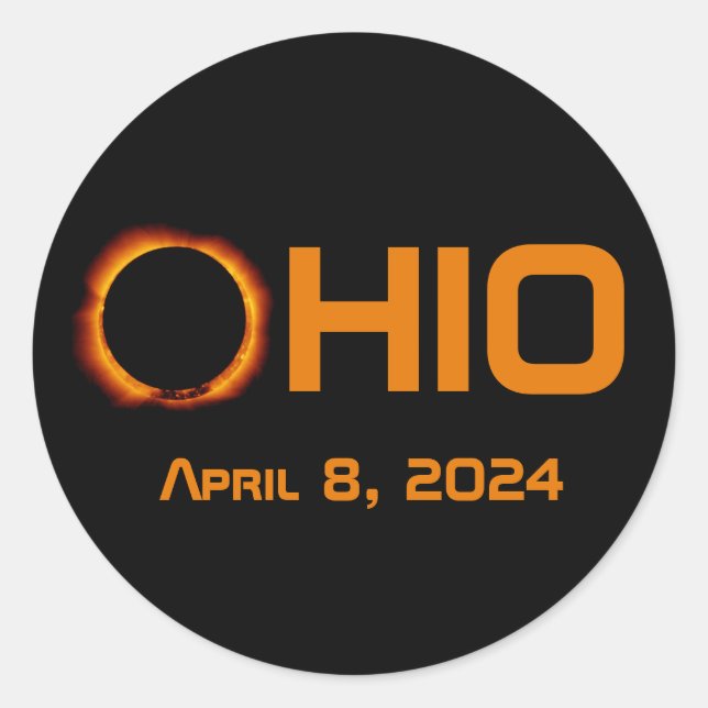Adesivo Ohio 2024 Eclipse Solar Total (Frente)