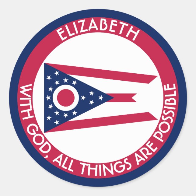 Adesivo Ohio Burgee O Estado Buckeye Bandeira Personalizad (Frente)