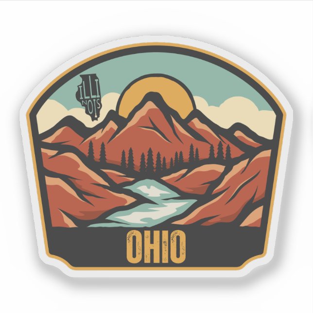 Adesivo Ohio, Illinois (Frente)