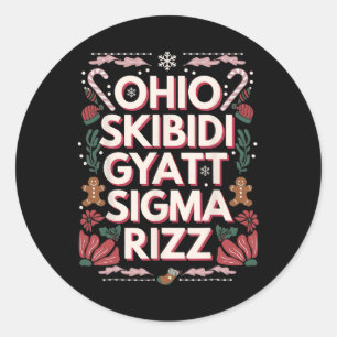 Adesivo Ohio Skibidi Gyatt Sigma Rizz Geração Alpha Natal
