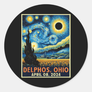 Adesivo Ohio Total Solar Eclipse 2024 Starry Night Van Gog