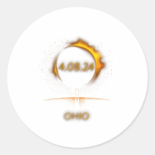 Adesivo Ohio Total Solar Eclipse Abril 8 2024 Totality Ecl (Frente)