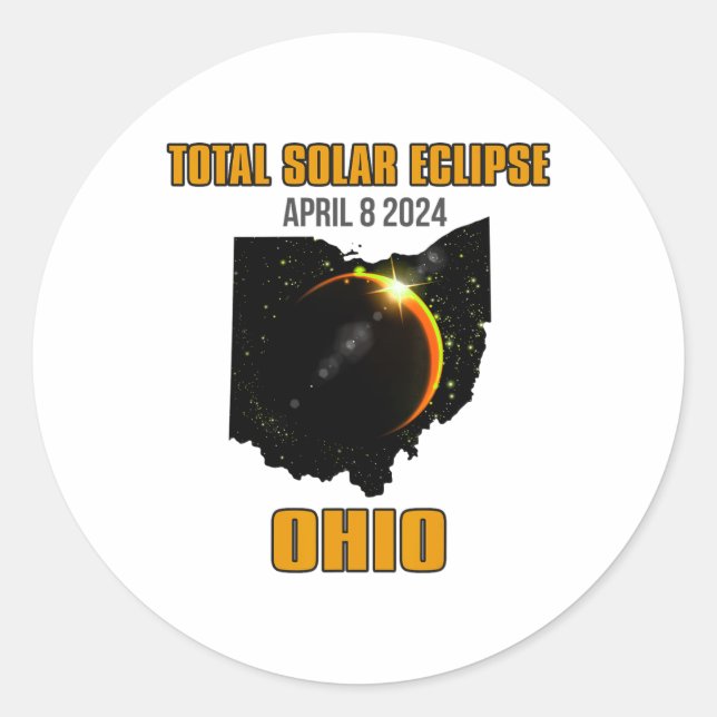 Adesivo Ohio Total Solar Eclipse abril de 2024 (Frente)