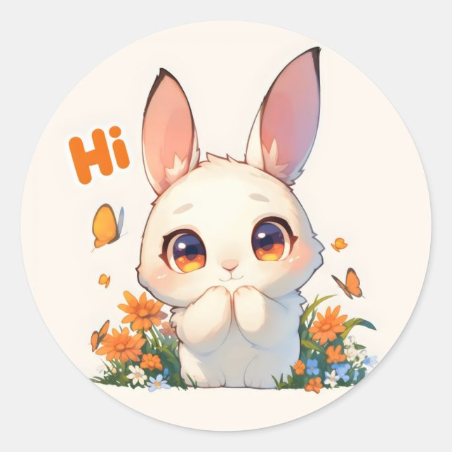 Adesivo Oi Anime Bunny Cute (Frente)