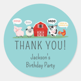 Adesivo Oink Baa Moo Obrigado Fazenda Festa Animal