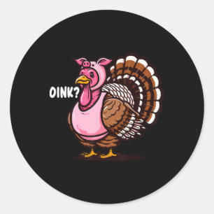 Adesivo Oink Turkey Ação De Graças Engraçado Em Pig Disgui