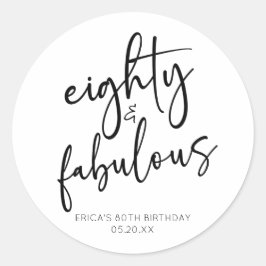Adesivo Oitenta e fabulosa Festa de aniversário mínima
