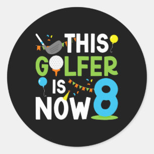 Adesivo Oito anos de golfe Festa de aniversário