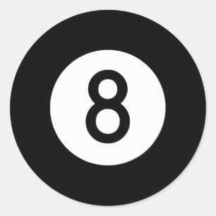 Adesivo Oito Bola Piscina Negra Numero Oito
