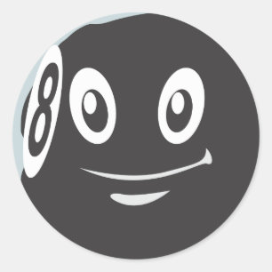 Adesivo Oito bonitos desenhos animados do bilhar de 8