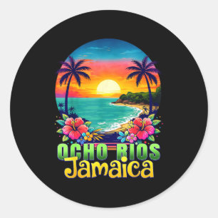 Adesivo Oito rios jamaica praia tropical pôr do sol verão