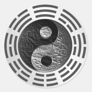 Adesivo Oito Trigramas Yin Yang Dragão Emboscado (tamanho