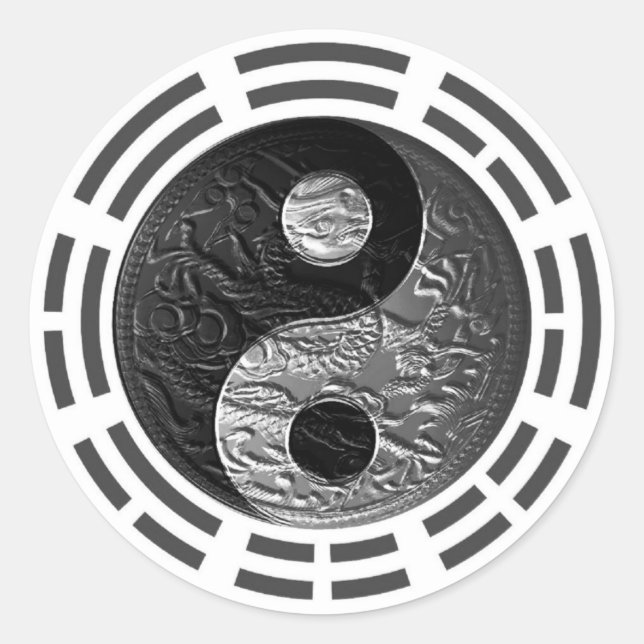 Adesivo Oito Trigramas Yin Yang Dragon Emboscada (Frente)