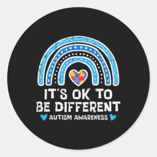 Adesivo Ok Para Ser Diferente Do Arco-Íris Autismo Sensibi